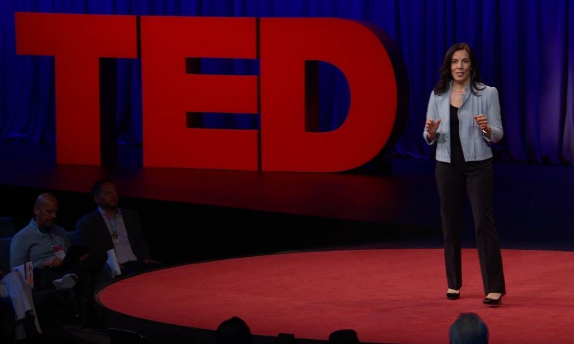 Nita Farahany on a TED talk stage